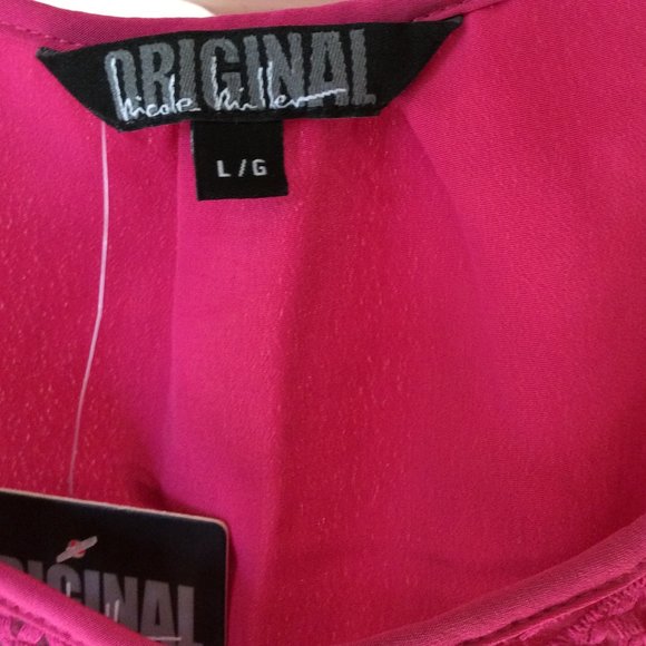 3/$50 - NWT - Hot Pink Sleeveless top by Nicole Miller - Picture 4 of 7